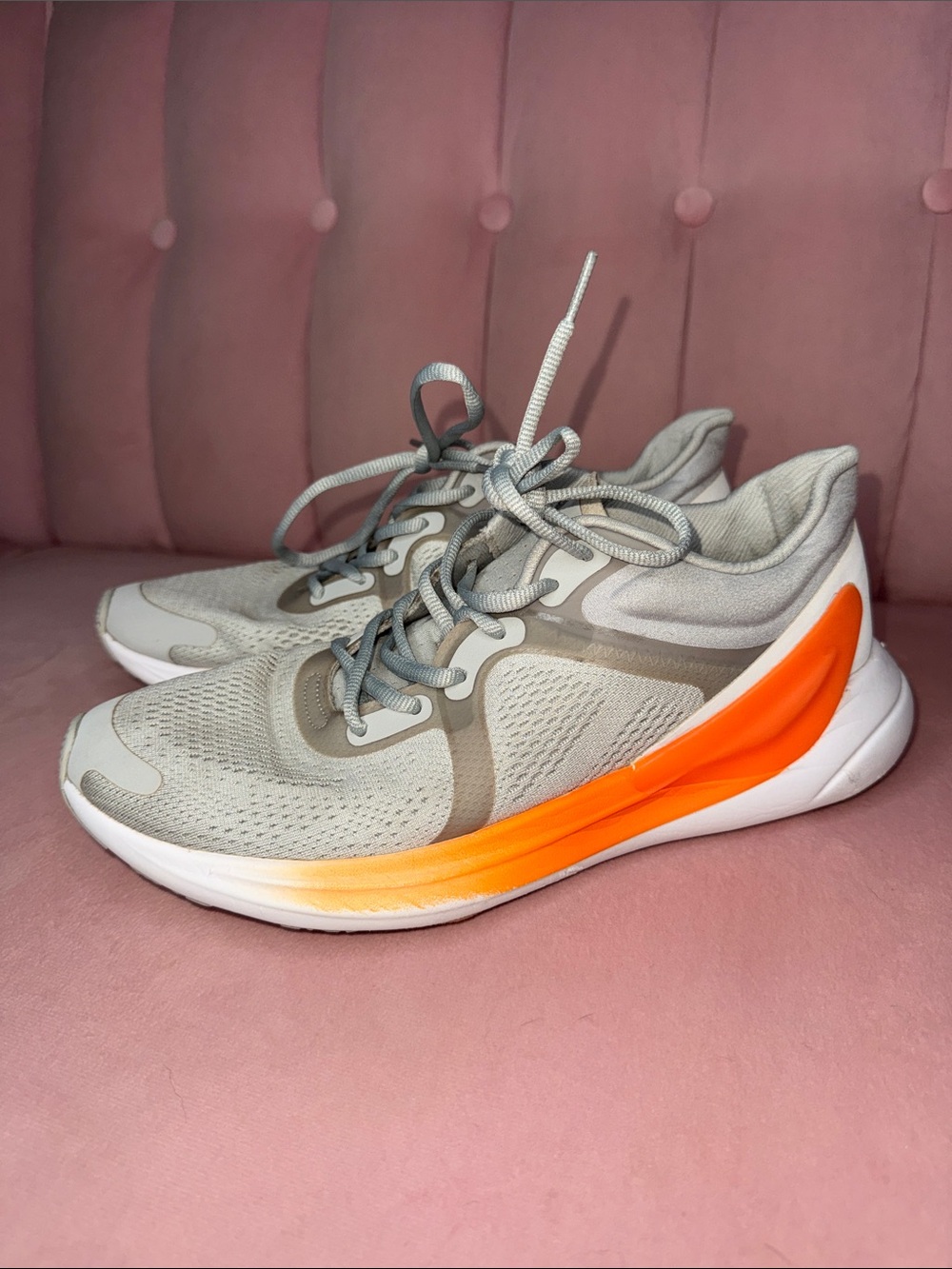 Lululemon Blissfeel Running Shoes Size 9 Vapor Highlight Orange White Sneakers - Picture 13 of 14